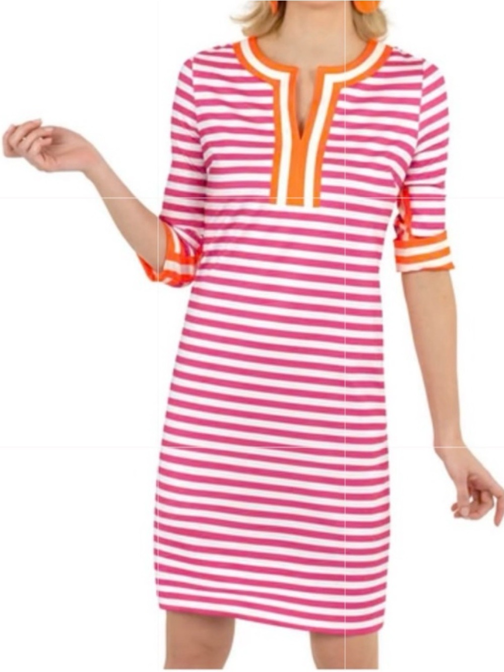 GRETCHEN SCOTT Hinkley Dress  Pink/ Orange Stripe Medium